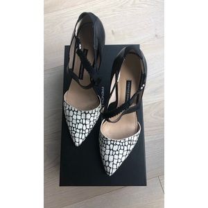 French Connection Elma Black & White Heels